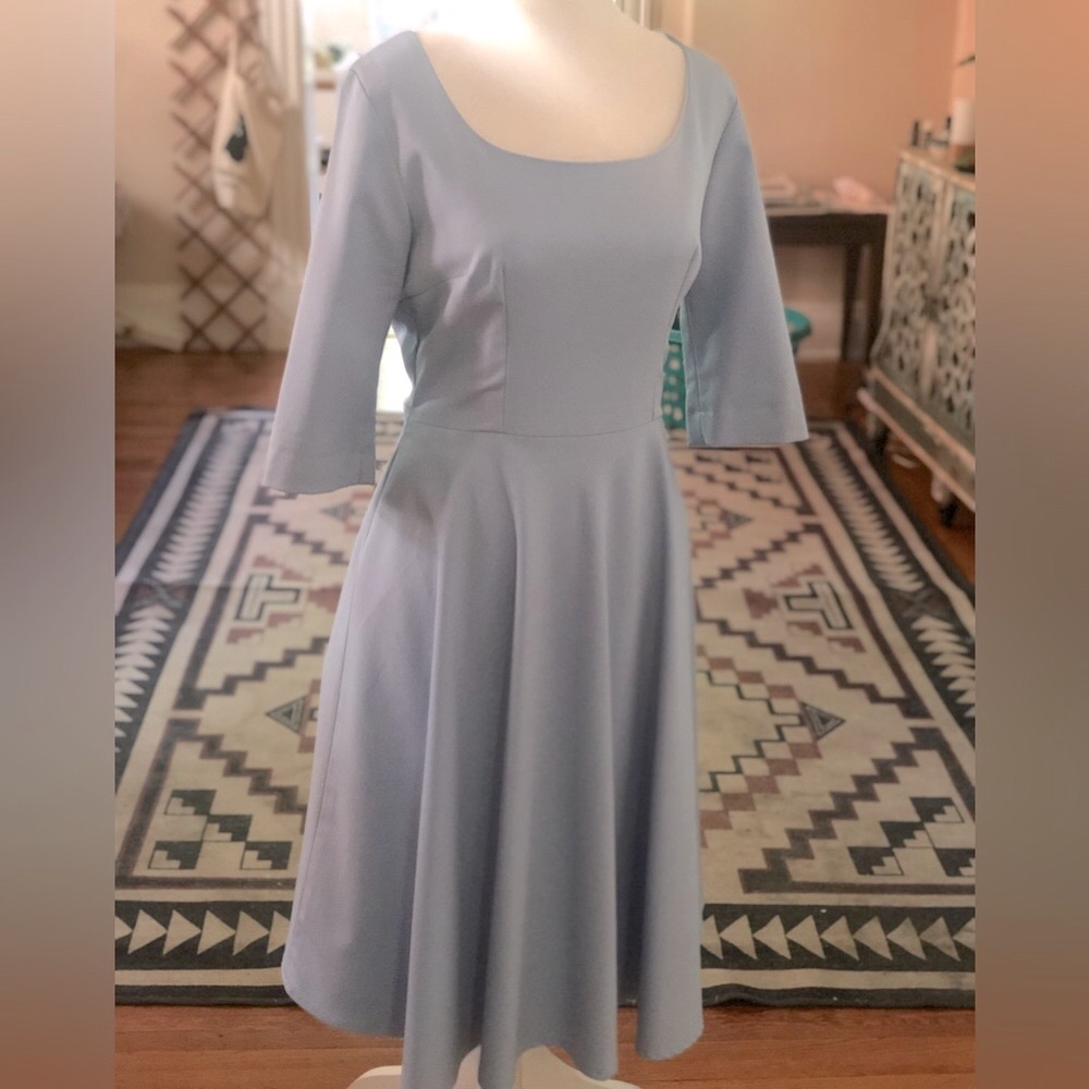 Soft Blue Midlength Party Dress